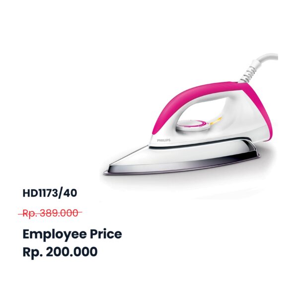 HD1173/40 (Pink) – Philips Classic Dry Iron (MAX 10 PCS/CUSTOMER)