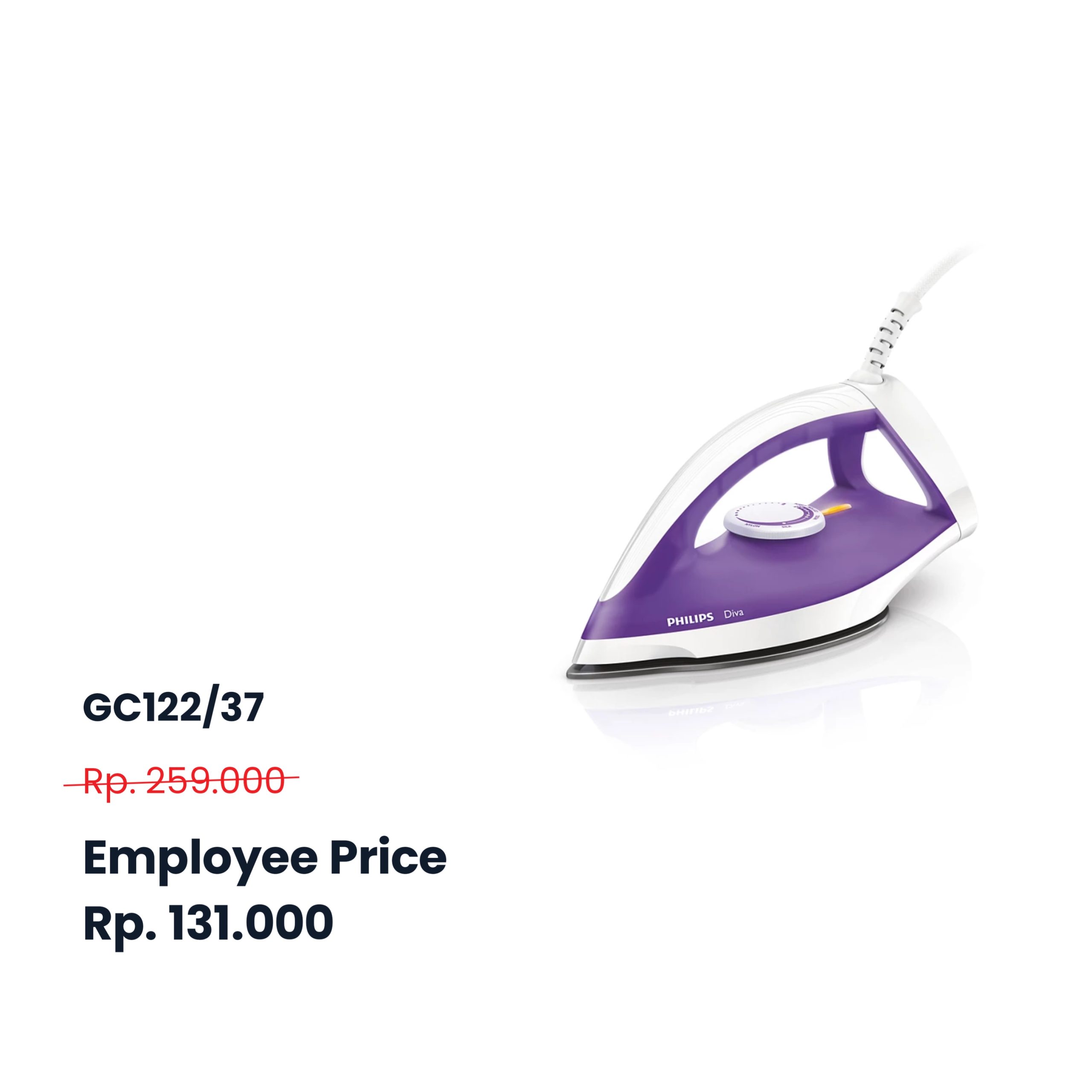 GC122/37 (Purple) (EXT) – Philips Diva Dry Iron (MAX 5 PCS/CUSTOMER)