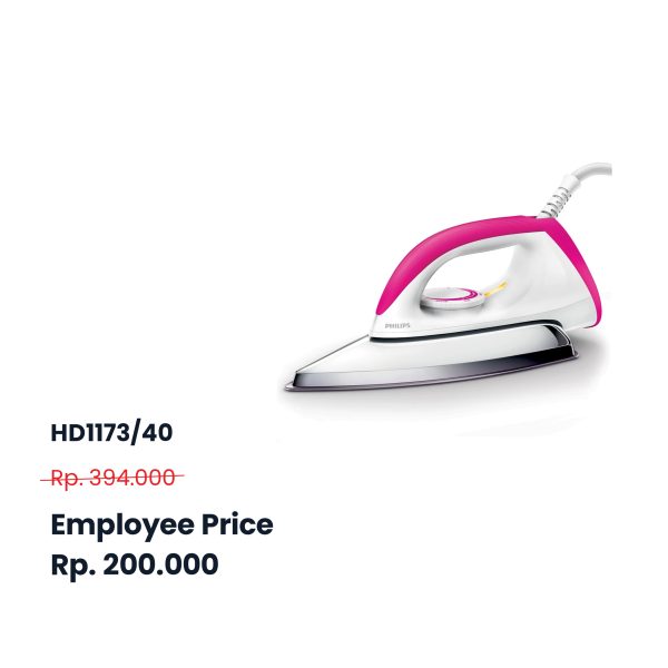 HD1173/40 (Pink) – Philips Classic Dry Iron (MAX 5 PCS/CUSTOMER)