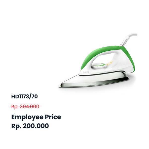 HD1173/70 (Green) – Philips Classic Dry Iron (MAX 5 PCS/CUSTOMER)