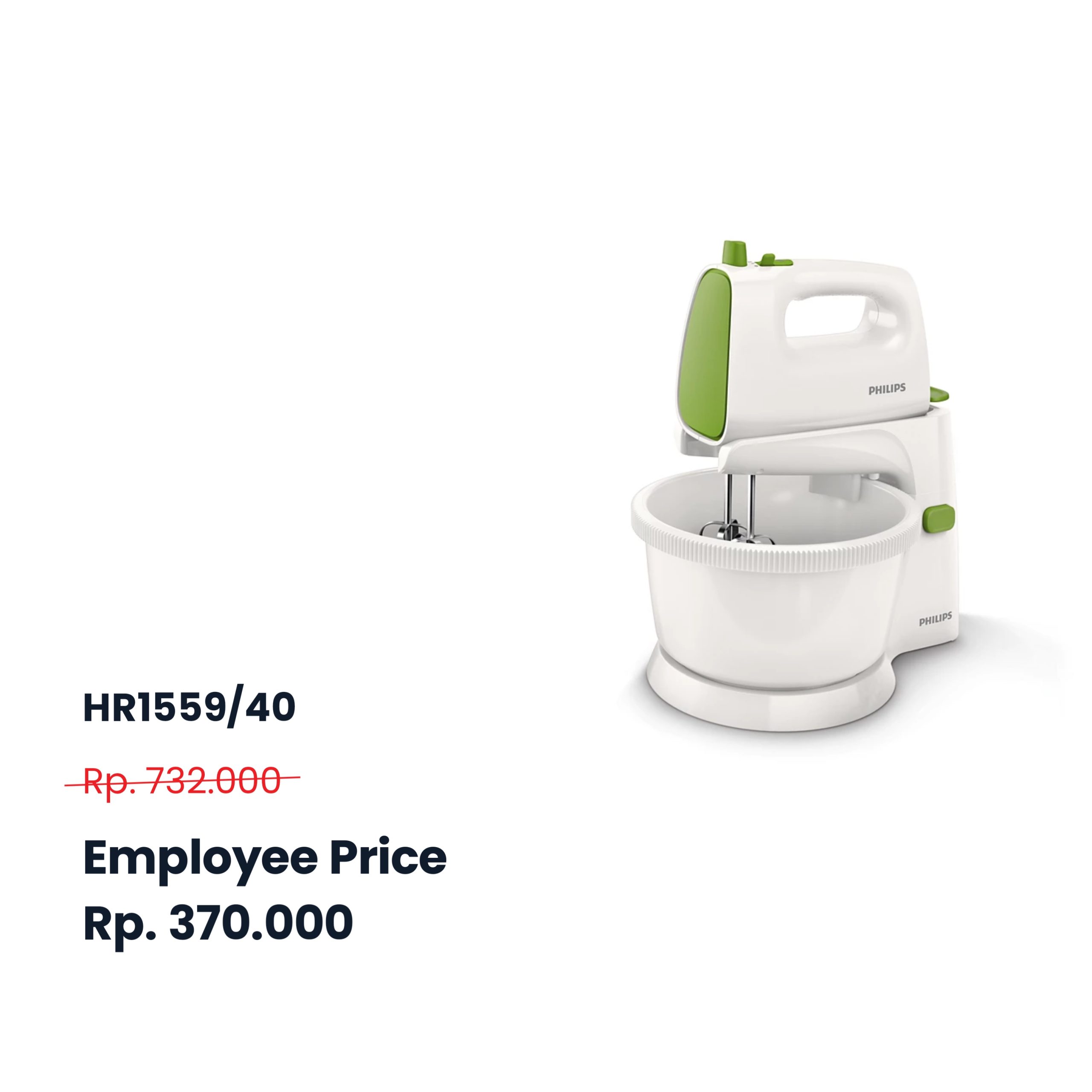 HR1559/40 (Green) - Philips Standing Mixer 2 Liter (MAX 9 PCS/CUSTOMER)