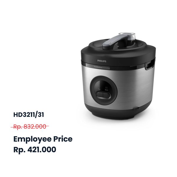 HD3211/31 (Silver) - Philips Rice Cooker Bakuhanseki 1,8 Liter 3000 Series (MAX 5 PCS/CUSTOMER)