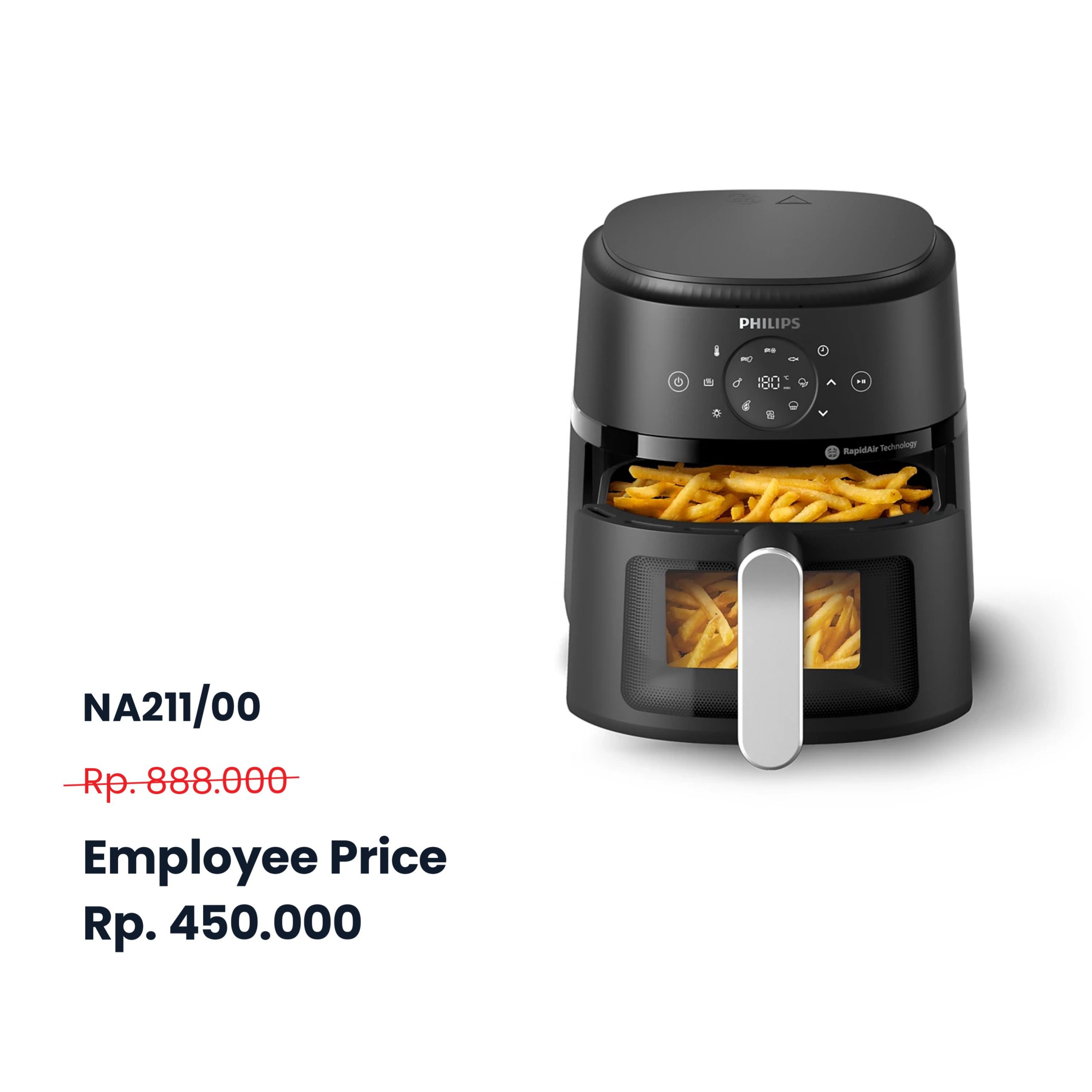NA211/00 - Philips Air Fryer 3,2 Liter Low Watt (MAX 5 PCS/CUSTOMER)